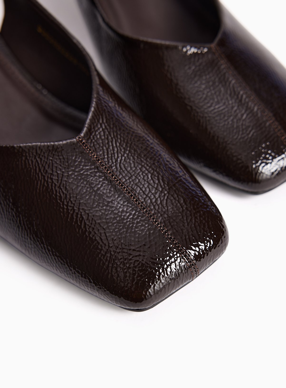 Dark Red Square Toe Slingback Heels 5 - Image 3 thumbnail